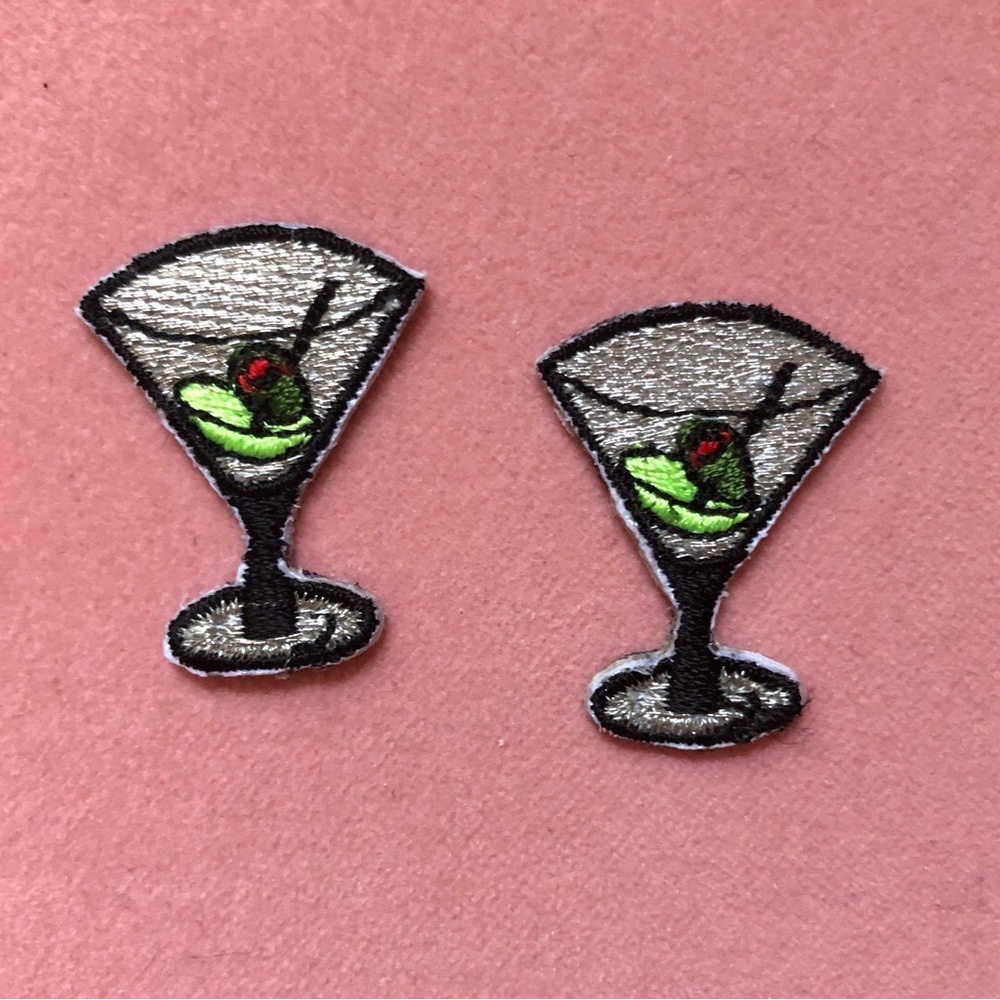 Retro Cocktail Martini Glass Embroidered Patches